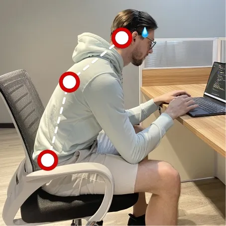 Slouch detection: AI posture app catching you slouching and dimming your screen