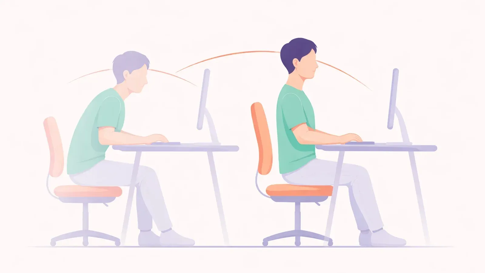 Gamer improving from side-lean posture to neutral centered seated alignment