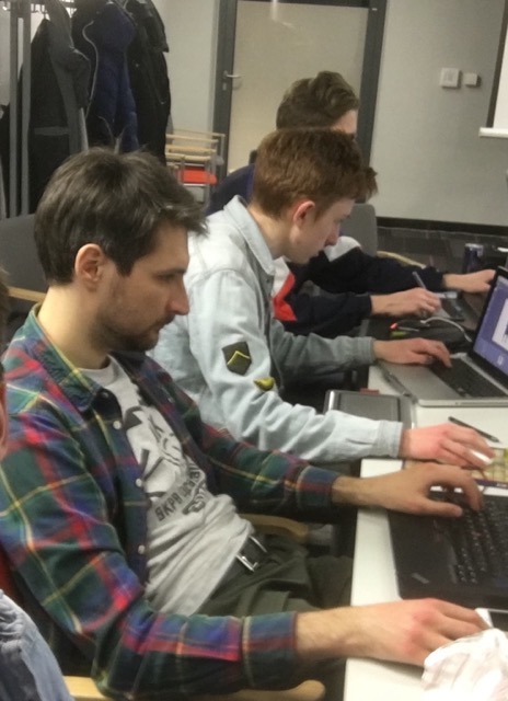 Person with poor posture while working remotely